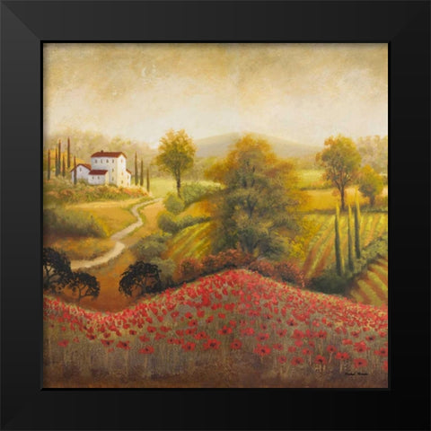 Flourishing Vineyard Square I Black Modern Wood Framed Art Print by Marcon, Michael