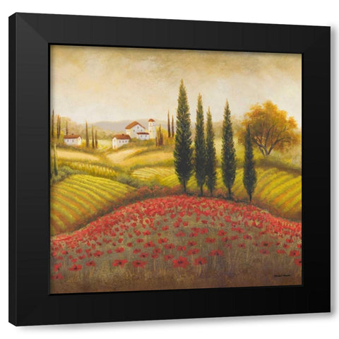Flourishing Vineyard Square II Black Modern Wood Framed Art Print by Marcon, Michael