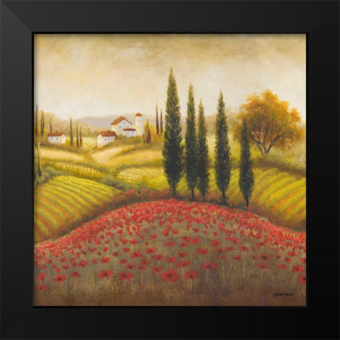 Flourishing Vineyard Square II Black Modern Wood Framed Art Print by Marcon, Michael