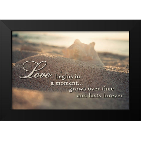 Love Begins In A Moment Black Modern Wood Framed Art Print by Bryant, Susan