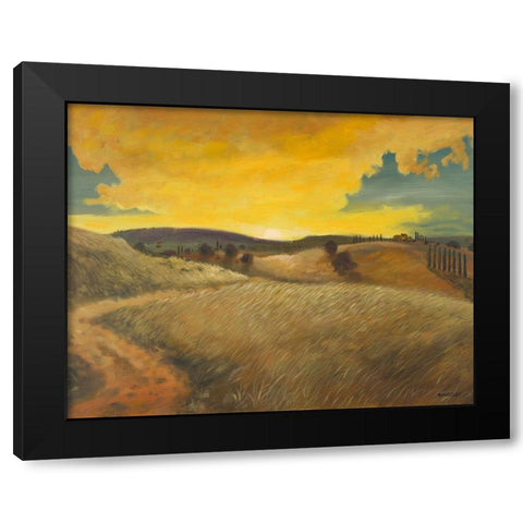 Bella Landscape Black Modern Wood Framed Art Print with Double Matting by Kingsley