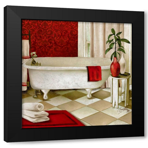 Red Bain I Black Modern Wood Framed Art Print by Medley, Elizabeth