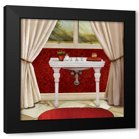 Red Bain II Black Modern Wood Framed Art Print with Double Matting by Medley, Elizabeth