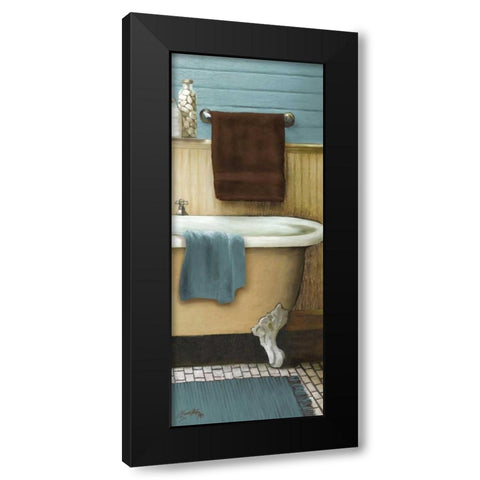 Blue Bain Panel III Black Modern Wood Framed Art Print with Double Matting by Medley, Elizabeth