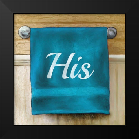 His Towel Black Modern Wood Framed Art Print by Medley, Elizabeth