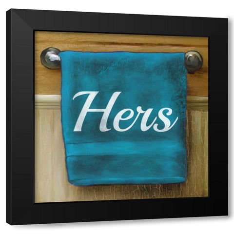 Her Towel Black Modern Wood Framed Art Print with Double Matting by Medley, Elizabeth