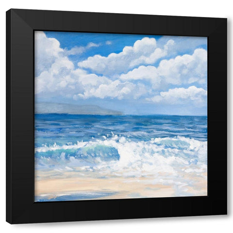 Waves I Black Modern Wood Framed Art Print with Double Matting by Kingsley