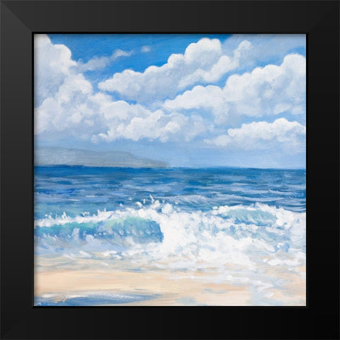 Waves I Black Modern Wood Framed Art Print by Kingsley
