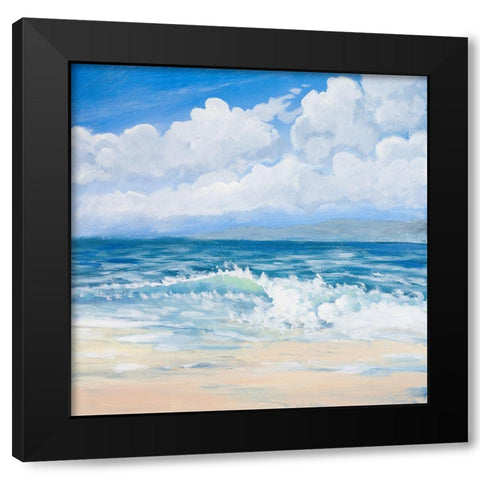 Waves II Black Modern Wood Framed Art Print by Kingsley