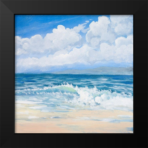 Waves II Black Modern Wood Framed Art Print by Kingsley