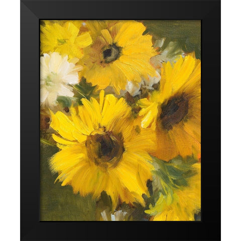 Bright Yellow Sunflowers Black Modern Wood Framed Art Print by Loreth, Lanie