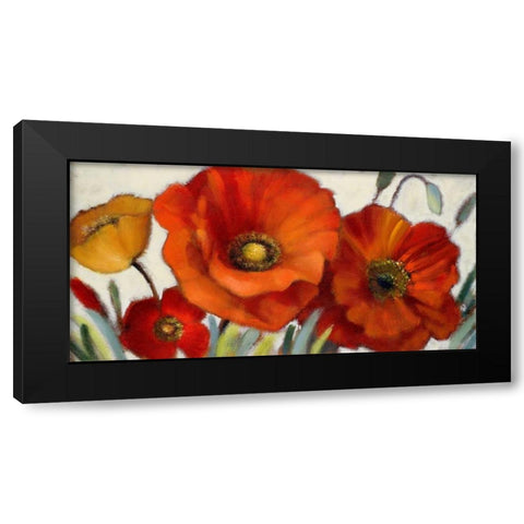 Poppy Splendor I Black Modern Wood Framed Art Print with Double Matting by Loreth, Lanie