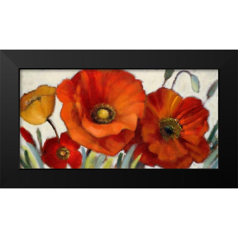 Poppy Splendor I Black Modern Wood Framed Art Print by Loreth, Lanie
