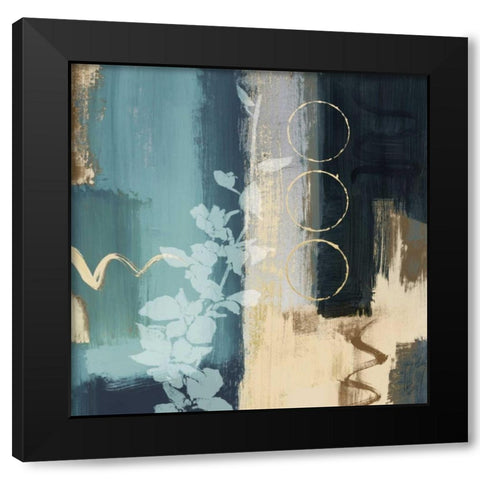 Blue Mediterranean Floral II Black Modern Wood Framed Art Print by Loreth, Lanie