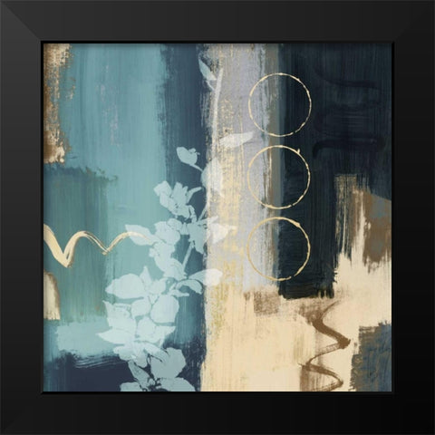 Blue Mediterranean Floral II Black Modern Wood Framed Art Print by Loreth, Lanie