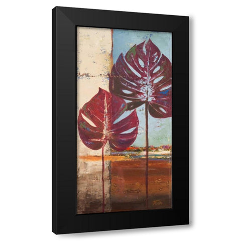 Red Leaves II Black Modern Wood Framed Art Print by Pinto, Patricia