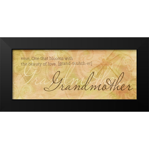 Grandmother Black Modern Wood Framed Art Print by SD Graphics Studio
