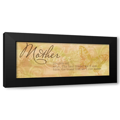 Mother Black Modern Wood Framed Art Print by SD Graphics Studio