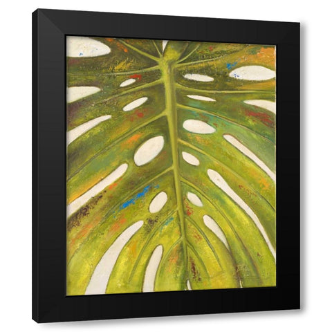 Tropical Leaf II Black Modern Wood Framed Art Print with Double Matting by Pinto, Patricia