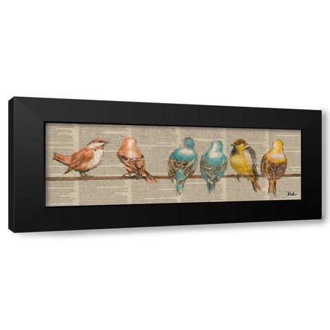 Gleeful Newsprint I Black Modern Wood Framed Art Print by Pinto, Patricia