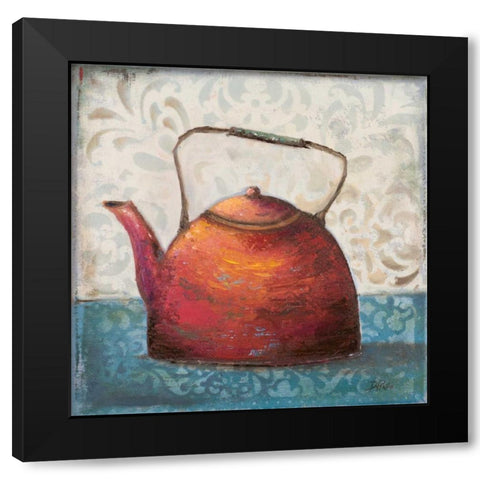 Red Pots I Black Modern Wood Framed Art Print by Pinto, Patricia