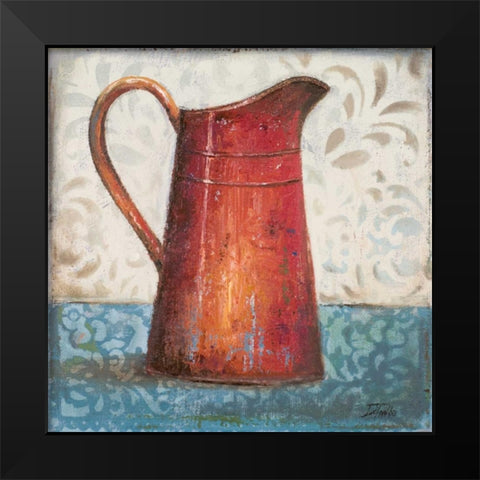 Red Pots II Black Modern Wood Framed Art Print by Pinto, Patricia