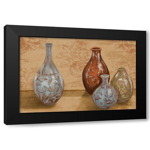 Royal Urns Black Modern Wood Framed Art Print by Hakimipour, Tiffany