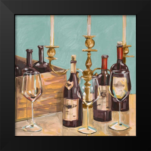 Dinner Party I Black Modern Wood Framed Art Print by French-Roussia, Heather A.