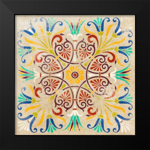 Talavera I Black Modern Wood Framed Art Print by SD Graphics Studio
