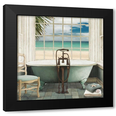 Oceanview I Black Modern Wood Framed Art Print with Double Matting by Medley, Elizabeth