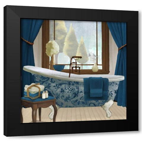 Blue View II Black Modern Wood Framed Art Print with Double Matting by Medley, Elizabeth