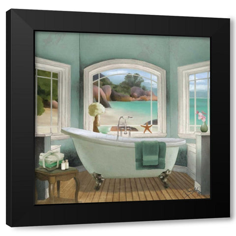 Oceanview II Black Modern Wood Framed Art Print by Medley, Elizabeth