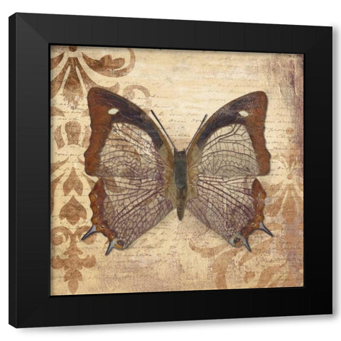 Butterfly Black Modern Wood Framed Art Print with Double Matting by Pinto, Patricia