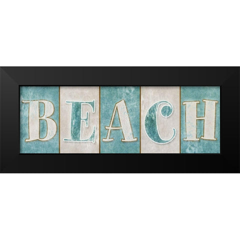 Beach Black Modern Wood Framed Art Print by SD Graphics Studio
