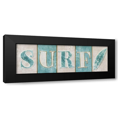 Surf Black Modern Wood Framed Art Print with Double Matting by SD Graphics Studio