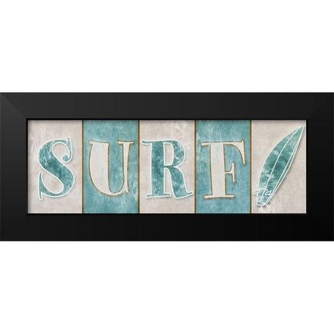 Surf Black Modern Wood Framed Art Print by SD Graphics Studio