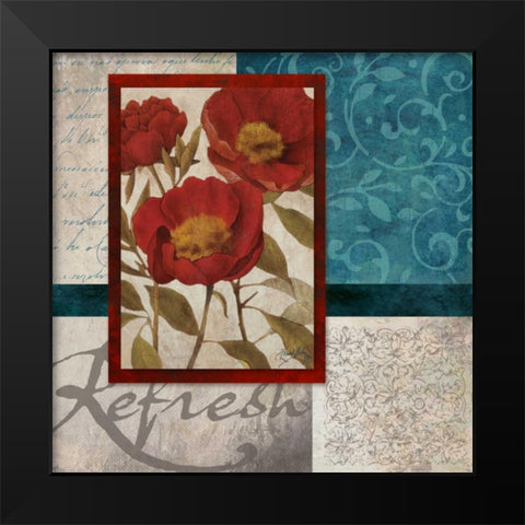 Red Botanicals I Black Modern Wood Framed Art Print by Medley, Elizabeth