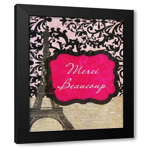 Merci Beaucoup Black Modern Wood Framed Art Print with Double Matting by Spaeth, John
