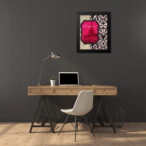 Bonjour Black Modern Wood Framed Art Print by Spaeth, John
