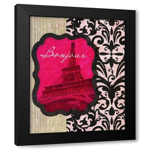 Bonjour Black Modern Wood Framed Art Print with Double Matting by Spaeth, John