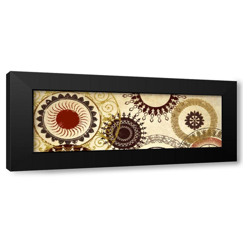 Textile Panel I Black Modern Wood Framed Art Print with Double Matting by Marcon, Michael