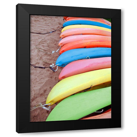 Kayaks I Black Modern Wood Framed Art Print by Rodriguez, Jairo