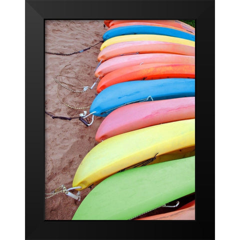 Kayaks I Black Modern Wood Framed Art Print by Rodriguez, Jairo