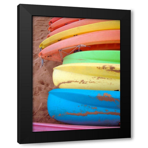 Kayaks II Black Modern Wood Framed Art Print by Rodriguez, Jairo