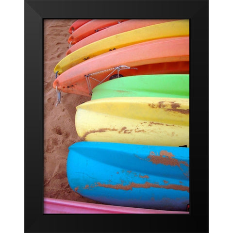 Kayaks II Black Modern Wood Framed Art Print by Rodriguez, Jairo