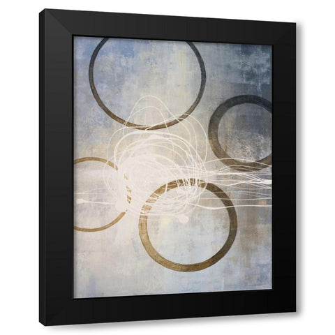 Blue Connections I Black Modern Wood Framed Art Print by Marcon, Michael