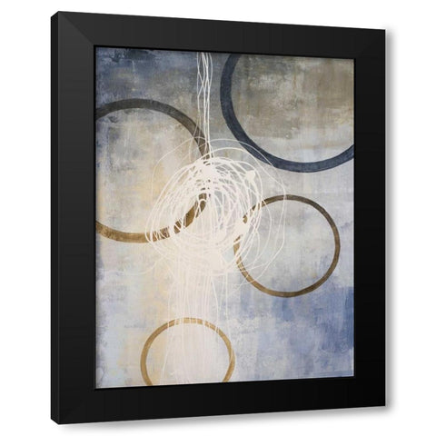 Blue Connections II Black Modern Wood Framed Art Print with Double Matting by Marcon, Michael