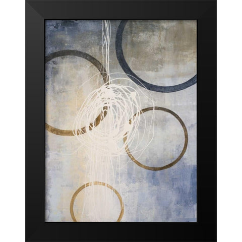 Blue Connections II Black Modern Wood Framed Art Print by Marcon, Michael