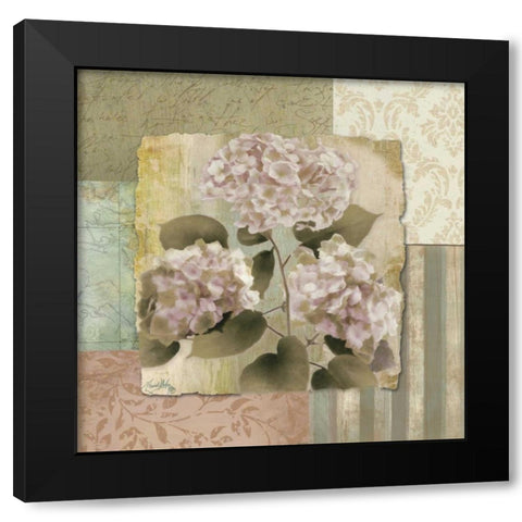 Botanical Hydrangeas Black Modern Wood Framed Art Print with Double Matting by Medley, Elizabeth