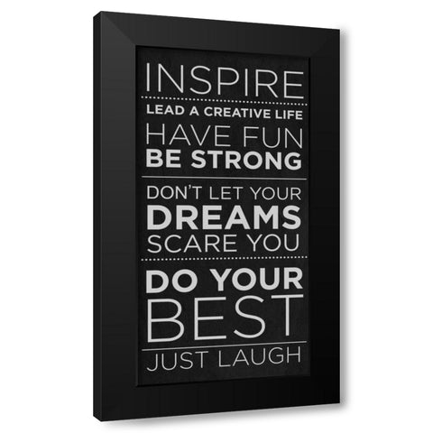 Inspire Black Modern Wood Framed Art Print by SD Graphics Studio